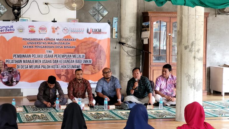 Pelatihan Motivasi Bisnis dan Pembukuan pada UMKM Desa Meuria Paloh Lhokseumawe